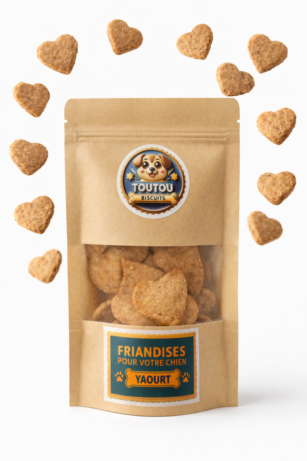 grand sachet yaourt avec forme coeur